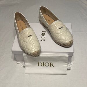 Dior Cream Quilted Espadrilles